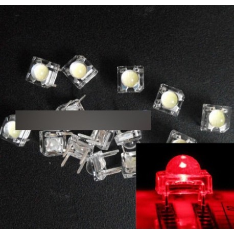 10db 5mm F5 Piranha LED Piros kerek fej  dióda