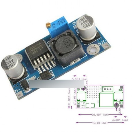 DC-DC átalakító modul LM2596 tápegység  1,25 V-35V