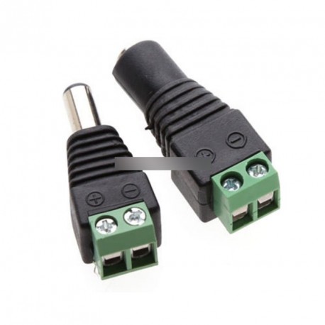 2pár DC Plug Power Jack adapter csatlakozó CCTV