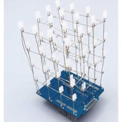 4X4X4 3D Light-Cube Kit Blue Shield Arduino LED