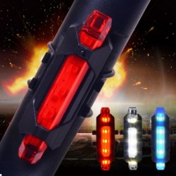 5 LED Kerékpár USB újratölthető piros lámpa
