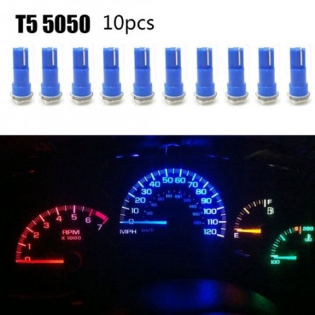10db  színes T5 5050 1SMD műszerfal LED-es izzó 2721 74 73 70 17 18 37