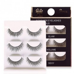 Beauty Kozmetikai Smink 3 pár kézzel készített 3D természetes lágy vastag, hosszú műszempilla szett