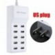 10 USB port gyors töltő adapter fal töltő HUB az IPhone Samsung Tablet