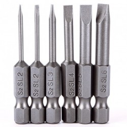 6db 50mm 2.0-6.0mm lapos fejű Hasított Tip csavarhúzó bit eszköz kiegésíztő szett
