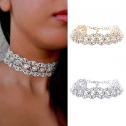 1db Luxus kristály strasszos medál nyakörv Arany Ezüst színű lánc nyaklánc női ékszer