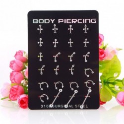 24db Rozsdamentes Szemöldök Orr nyelv fül mell test Piercing Ékszer