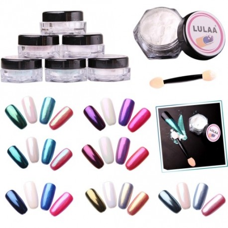 1db LULAA Tükörfényes pigment por körömhöz - műkörömhöz - szivacsos applikátorral