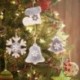 Harang - Rusztikus Boldog Karácsonyfa Dekoráció Éjjel Fából készült Pendant Xmas Hanging díszek