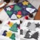 színezése - 1 lap Boldog karácsonyi függő kártya díszek Ajándék címke Esküvői party Xmas dekor