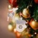 Hópehely - Boldog karácsonyfa dekoráció feltűnő fa szarvas medál karácsonyi függő díszek