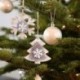 Hópehely - Boldog karácsonyfa dekoráció feltűnő fa szarvas medál karácsonyi függő díszek