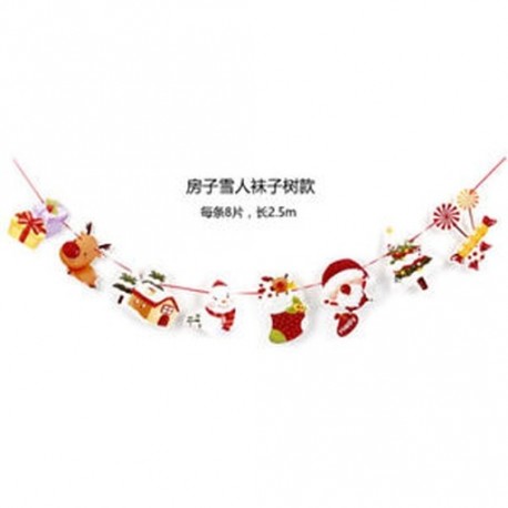 2 * - Karácsonyi dekoráció díszítő Hógolyó Mikulás Elk Sock Banner Decor kellékek