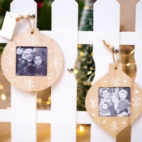 DIY fa fényképkeret karácsonyfa díszek karácsonyi függő medál dísztárgyak díszítéssel