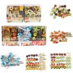 24pc Tételek Karácsonyi díszek Glitter labdák Baubles Karácsonyfa medál díszítéssel