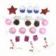 24pc Tételek Karácsonyi díszek Glitter labdák Baubles Karácsonyfa medál díszítéssel