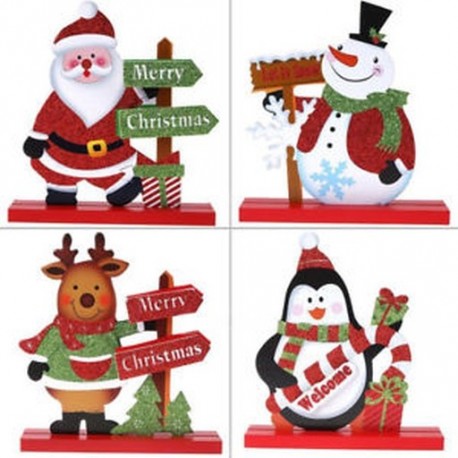Karácsony Mikulás Hóember Ornament Xmas Nappali Táblázat Dekoráció Craft Ajándékok
