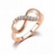 Női Zircon Infinity Crystal Rings esküvő Rose aranyozott gyűrű Jewerly ajándék
