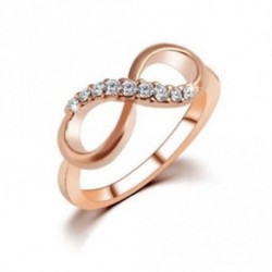 Női Zircon Infinity Crystal Rings esküvő Rose aranyozott gyűrű Jewerly ajándék