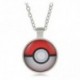 Anime Pokemon Pokeball Cabochon üveg kupola medál nyaklánc ékszer ezüst lánc