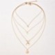 Ezüst - Női Multilayer Choker Horn Hosszú holdfüggő Hold Pendant Necklace Chain Új