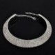 5 soros kristály - Női divat strassz Crystal Choker nyakörv nyaklánc party esküvő ékszer