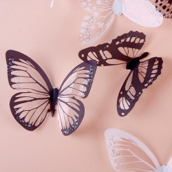 18db fekete fehér vagy színes 3D pillangó fali matrica dekor