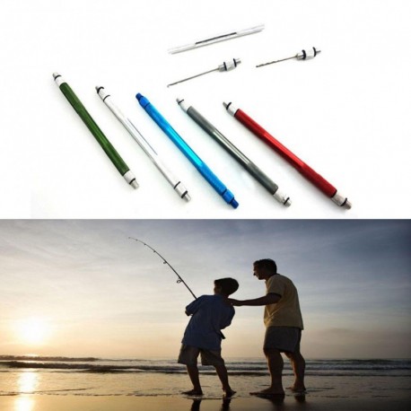 1x Hordozható többfunkciós alumínium tű horgász kiegészítő felszerelés választható színben