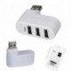 1db Forgatható nagysebességű 3 port USB HUB 2.0 USB Splitter Adapter Notebook Tablet PC PC perifériákhoz