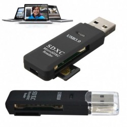 Ultra nagysebességű 2 in 1 USB 3.0 memóriakártya-olvasó Flash SD SDXC adapter