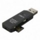 Ultra nagysebességű 2 in 1 USB 3.0 memóriakártya-olvasó Flash SD SDXC adapter