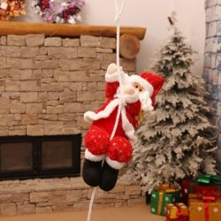 Kötélen mászó Mikulás - Télapó figura - Karácsonyi dekoráció - 30cm