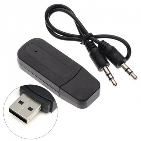 3,5 mm-es Aux USB vezeték nélküli Bluetooth sztereó audio zene Autó adapter vevő fekete