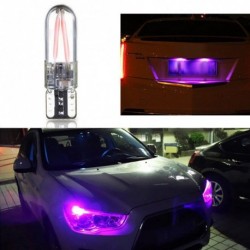 1db T10 lila szín 194 168 W5W COB LED CANBUS szilika fényes üveg licenc lámpa