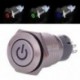 1db 16mm-es 12V-os autó ezüst alumínium LED tápfeszültség nyomógombos kapcsoló reteszelőszelep