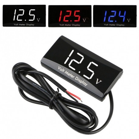 1db Digitális LED kijelző feszültség Volt Gauge Voltmeter autó motorkerékpár panel mérő
