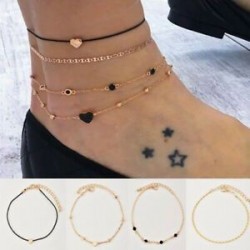 Boho karkötő karkötő szál teknős gyöngy csillag kristály gyöngyök lánc karkötő