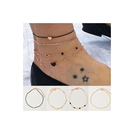 Boho karkötő karkötő szál teknős gyöngy csillag kristály gyöngyök lánc karkötő