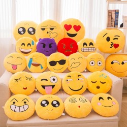 30 cm puha emoji sárga kerek párna hangulatjel smiley plüss
