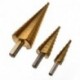 3db 4-12 / 20 / 32mm HSS Cone Step fúró Bit titán bevonatú Hex szerszámkészlet doboz