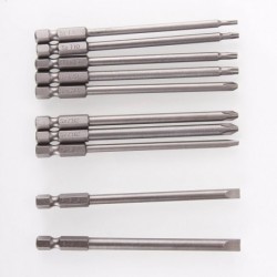 10db 100mm 1/4 "6.35mm Hex mágneses üreges Torx keresztléces hornyos fejű csavarhúzó fúrószerszám készlet