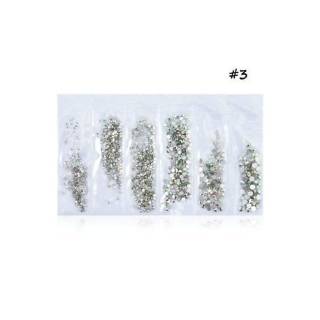 1440db Csillogó kristályos - strasszos dísz vegyes méretben körömhöz - műkörömhöz - AB verzió