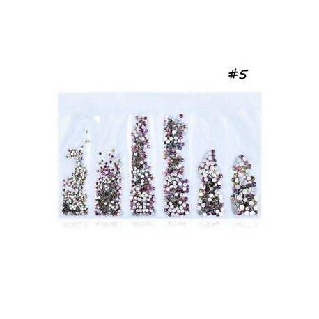Lila - 1440db Csillogó kristályos - strasszos dísz vegyes méretben körömhöz - műkörömhöz