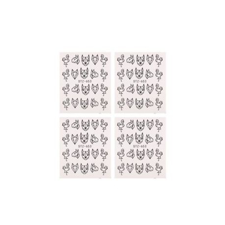4db Ideiglenes köröm tetoválás - vízálló matrica - unisex - Pillangó mintás - 653-as verzió