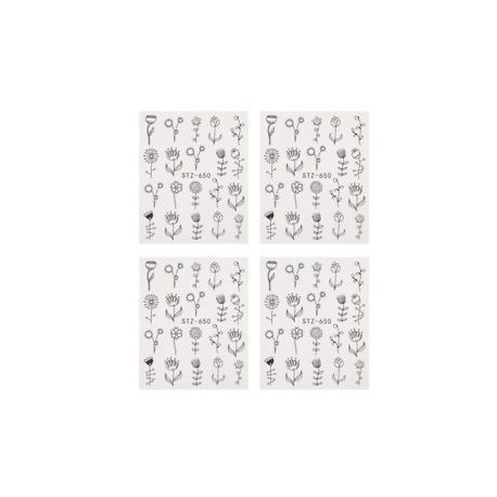 4db Ideiglenes köröm tetoválás - vízálló matrica - unisex - Pillangó mintás - 3-as verzió