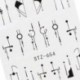 4db Ideiglenes köröm tetoválás - vízálló matrica - unisex - Pillangó mintás - 3-as verzió