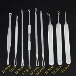 * 8 9Pcs / Set. Ívelt feketefejű akne csipeszes csipesz Pimple pattanás eltávolító készlet
