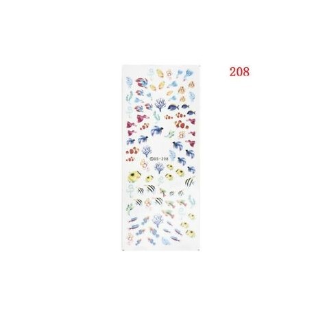 Körömdíszítő matrica - unisex - Vegyes mintákkal - Vízivilág - 208-as verzió