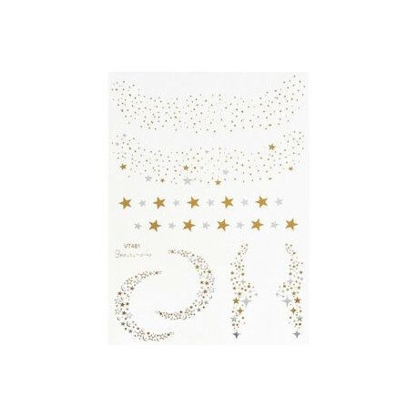 * 1. Vízálló arany arc ideiglenes tetoválás blokkolt szeplők smink szem matricák matrica