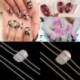 Ezüst. 3M Nail Art Glitter 3D labda gyöngyök szalag szalag lánc vonal DIY manikűr dekoráció